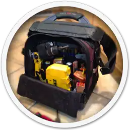Professional appliance repair tool bag for on-site refrigerator service on James Island, SC.